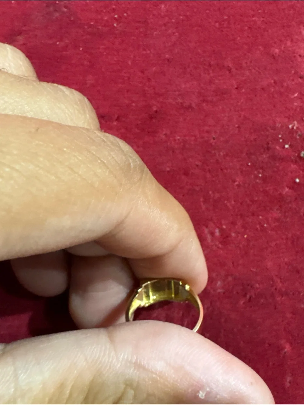 10K Yellow Gold Baby Ring Size 2.5 1.2g Initial Signet Style New